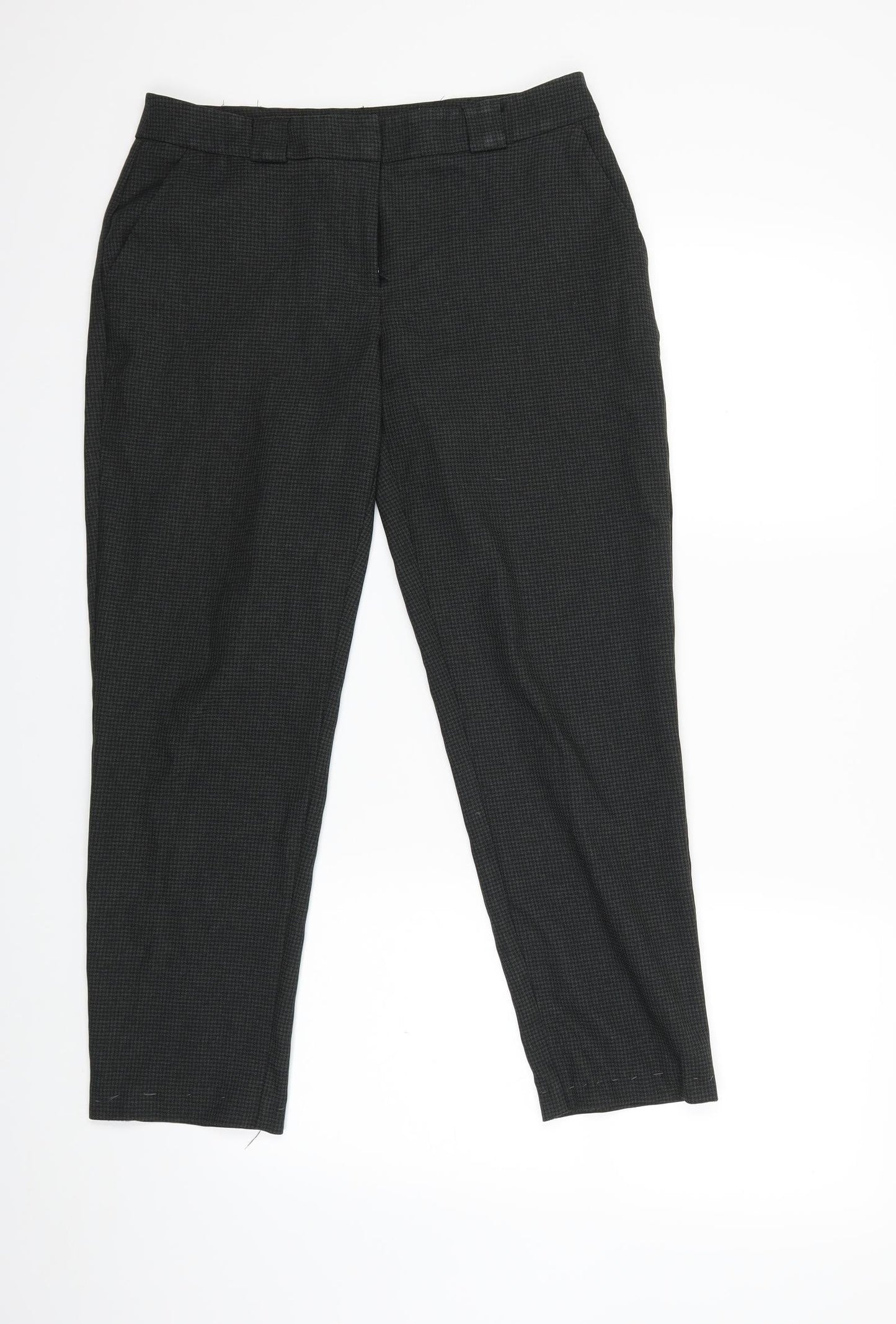 Dorothy Perkins Womens Green Houndstooth  Trousers  Size 10 L25 in