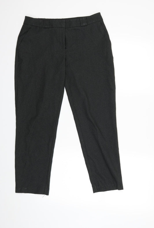Dorothy Perkins Womens Green Houndstooth  Trousers  Size 10 L25 in