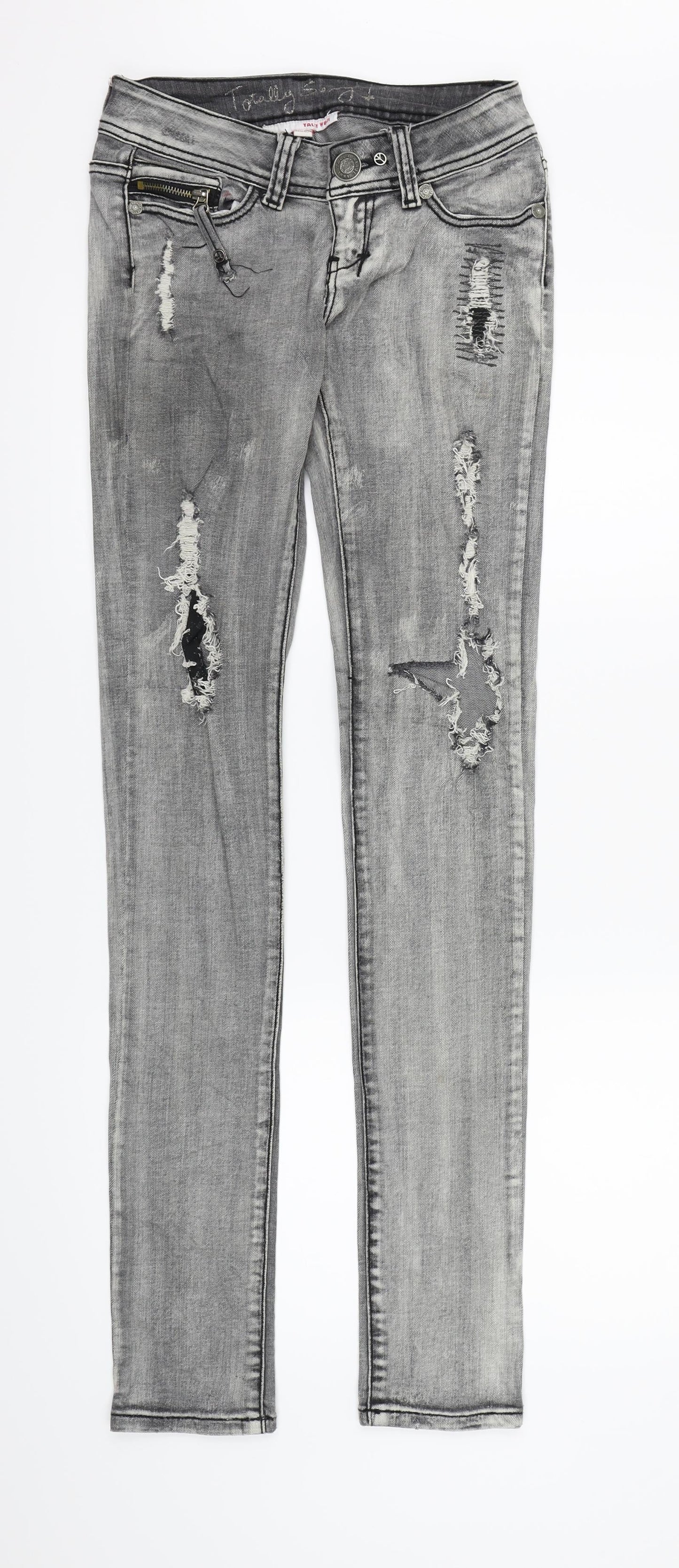 TALLY WEiJL Womens Grey  Denim Skinny Jeans Size 2XS L33 in