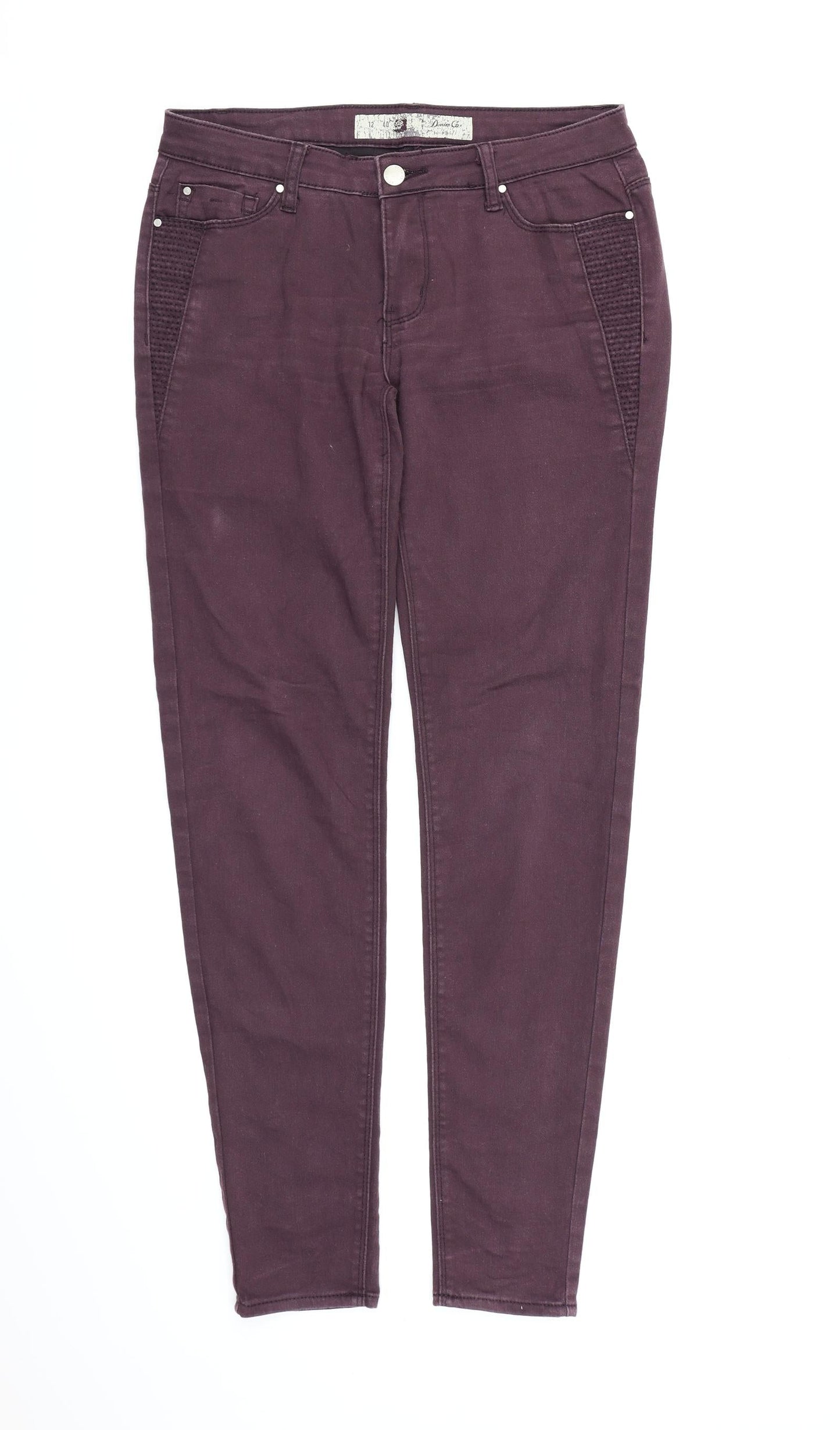 Denim co Womens Purple  Denim Jegging Jeans Size 12 L30 in