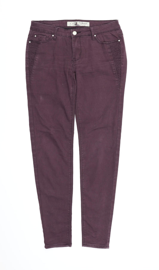 Denim co Womens Purple  Denim Jegging Jeans Size 12 L30 in