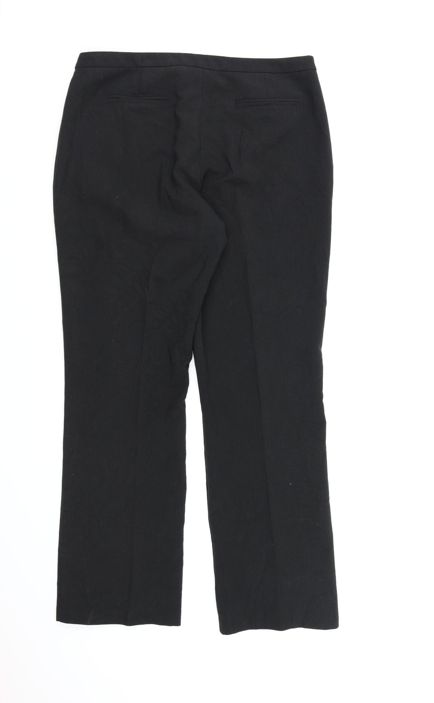BHS Womens Black  Rayon Dress Pants Trousers Size 12 L28 in