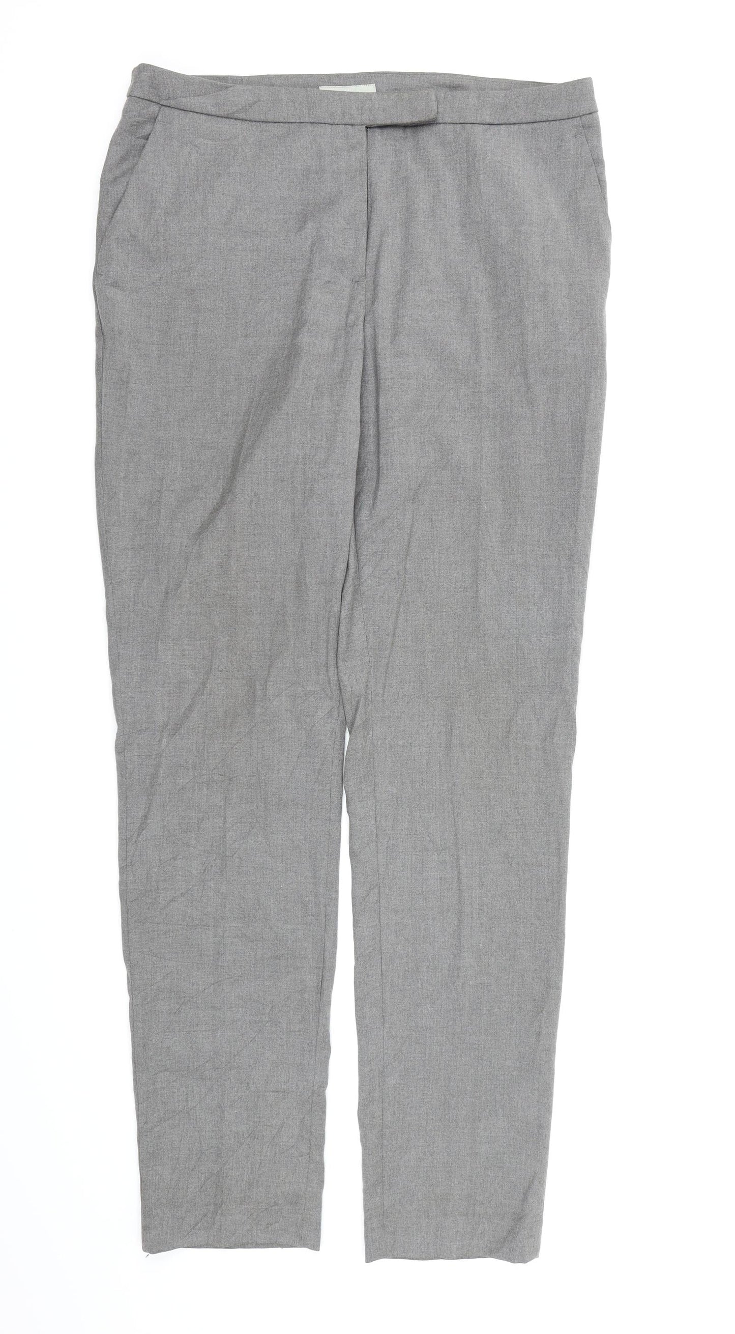 H&M Womens Grey  Rayon Dress Pants Trousers Size 12 L29 in