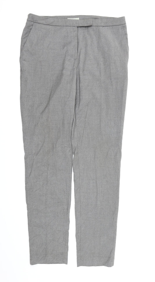 H&M Womens Grey  Rayon Dress Pants Trousers Size 12 L29 in