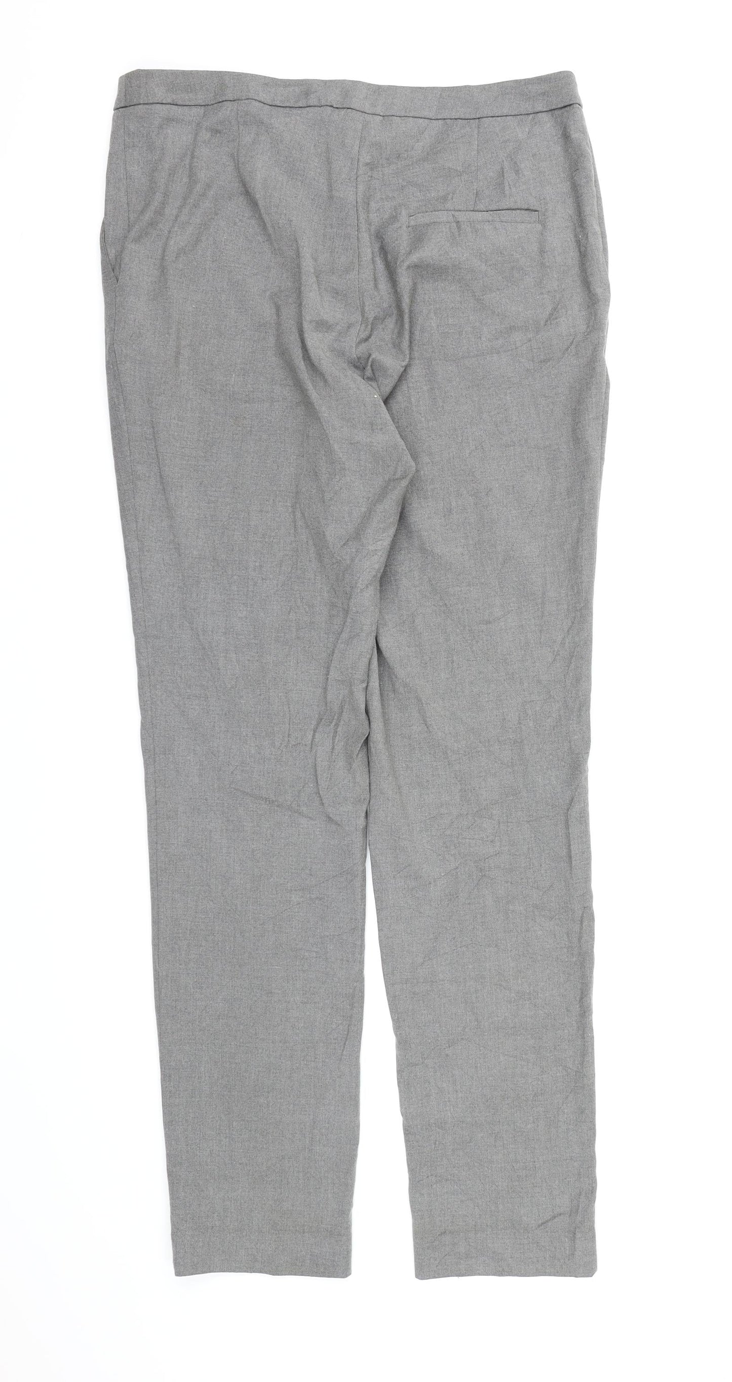 H&M Womens Grey  Rayon Dress Pants Trousers Size 12 L29 in