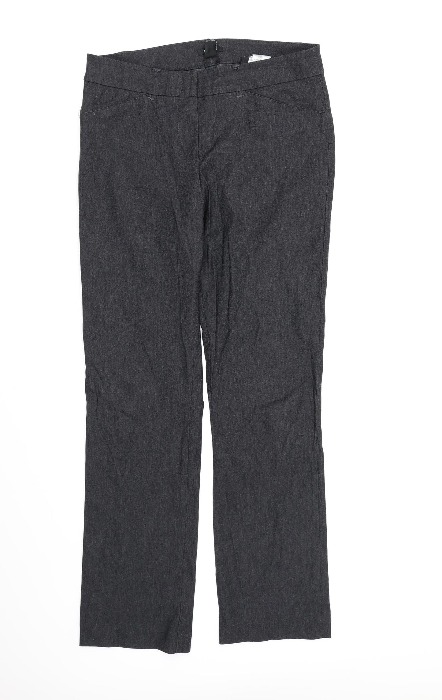 H&M Womens Grey  Rayon Dress Pants Trousers Size 16 L28 in