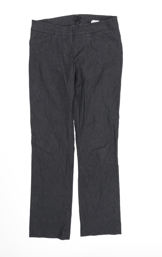H&M Womens Grey  Rayon Dress Pants Trousers Size 16 L28 in