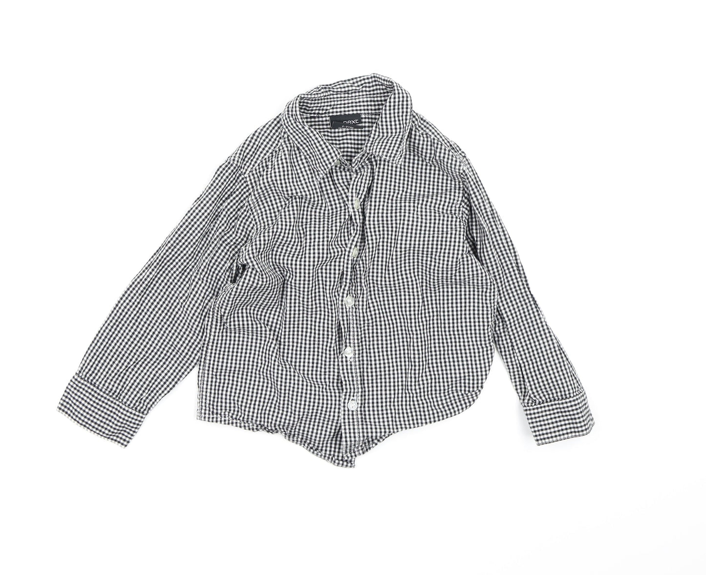 NEXT Boys Black Check  Basic Button-Up Size 2-3 Years