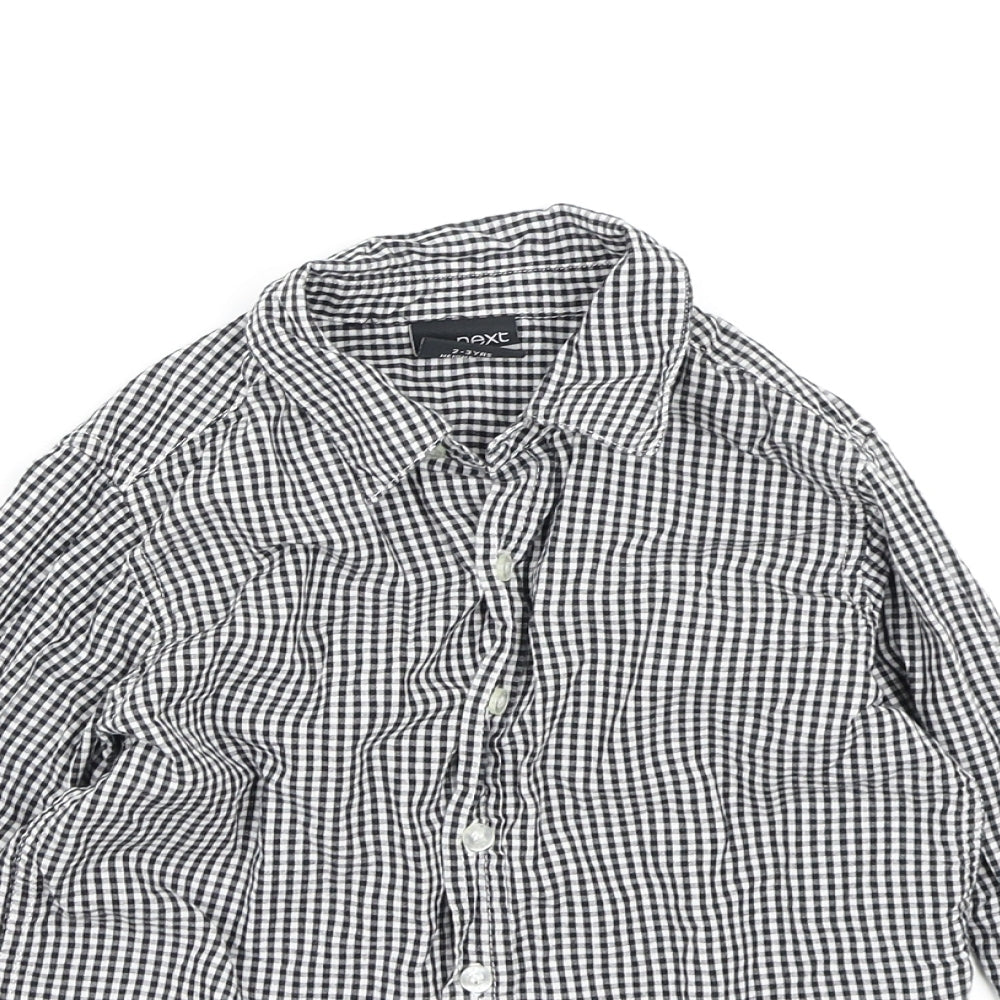 NEXT Boys Black Check  Basic Button-Up Size 2-3 Years