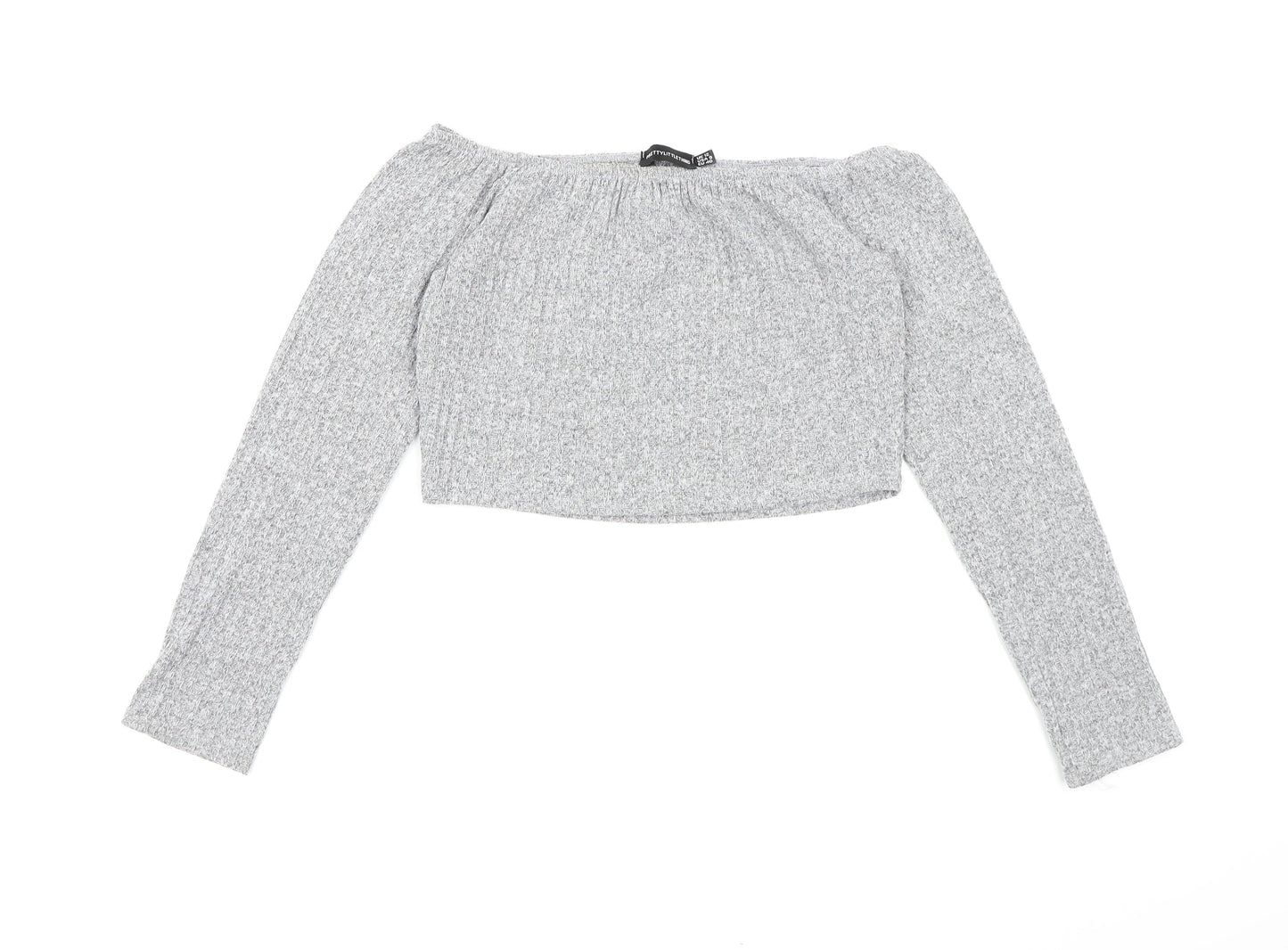 PRETTYLITTLETHING Womens Grey  Knit Pullover Jumper Size 12