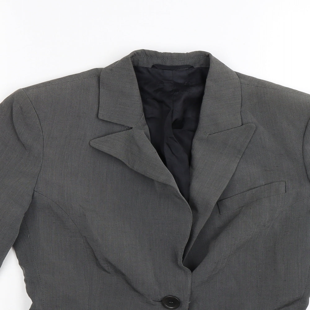 Preworn Womens Grey   Jacket Suit Jacket Size 10