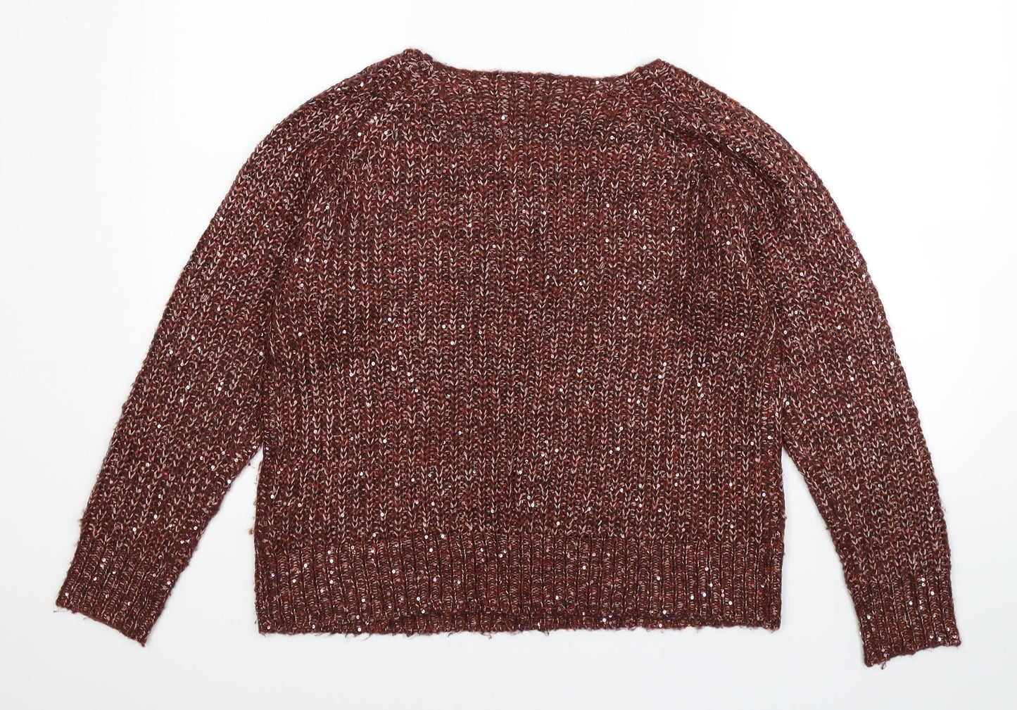 M&Co Womens Brown  Knit Pullover Jumper Size M