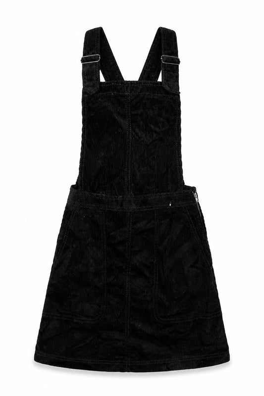 BDG Womens Black  Corduroy Pinafore/Dungaree Dress  Size 2XS