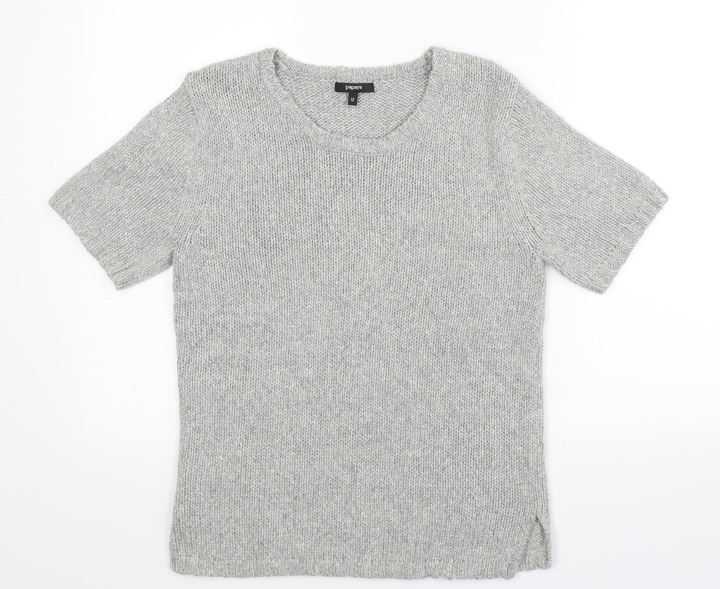 Papaya Womens Grey  Knit Pullover Jumper Size 12