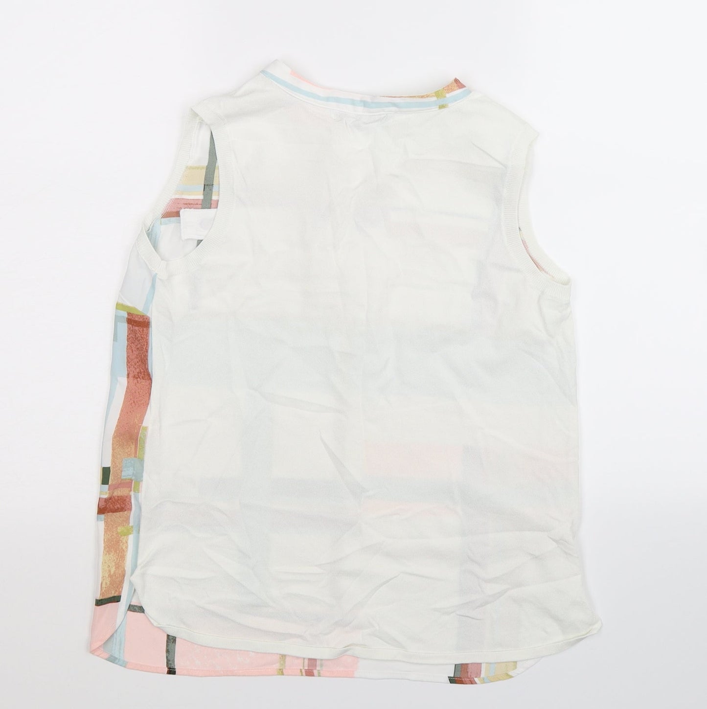 NEXT Womens White Geometric  Basic Blouse Size 10