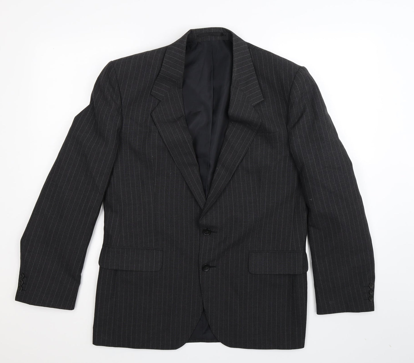 House of Fraser Mens Black Striped  Jacket Suit Jacket Size 40