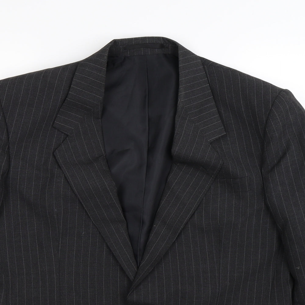 House of Fraser Mens Black Striped  Jacket Suit Jacket Size 40