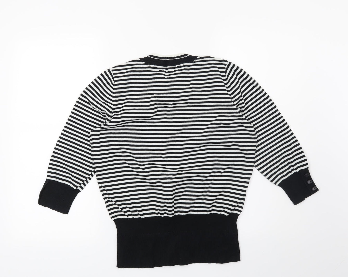 Debenhams Womens Black Striped  Pullover Jumper Size 14