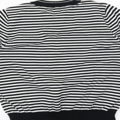 Preloved Debenhams Womens Black Striped  Pullover Jumper Size 14 - Label