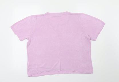 Preloved Marks and Spencer Womens Purple   Pullover Jumper Size 18 - Back