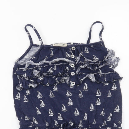 Preloved NEXT Girls Blue   Basic T-Shirt Size 8 Years  - Boat - Detail