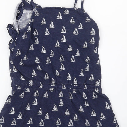 Preloved NEXT Girls Blue   Basic T-Shirt Size 8 Years  - Boat - Label