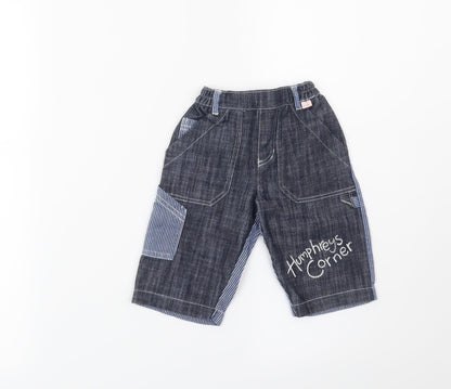 Preloved Mothercare Boys Blue   Cargo Jeans Size 3-6 Months - Front