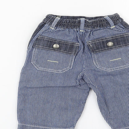 Preloved Mothercare Boys Blue   Cargo Jeans Size 3-6 Months - Label
