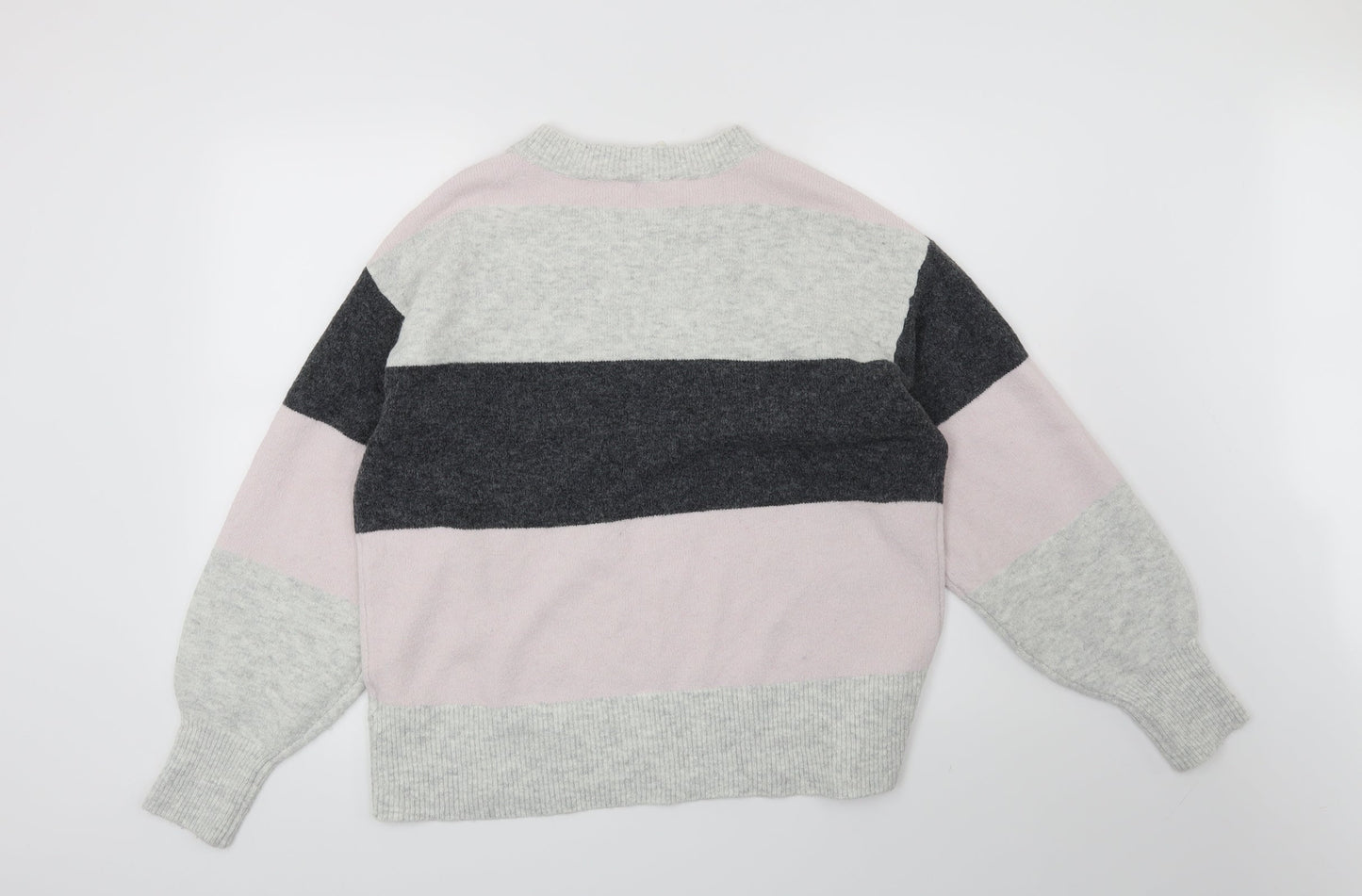H&M Womens Grey Striped  Pullover Jumper Size M