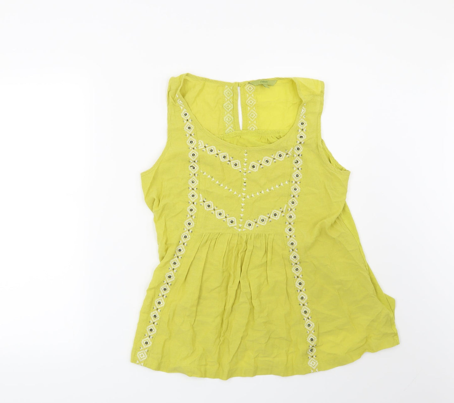 NEXT Womens Green Geometric  Basic Blouse Size 12