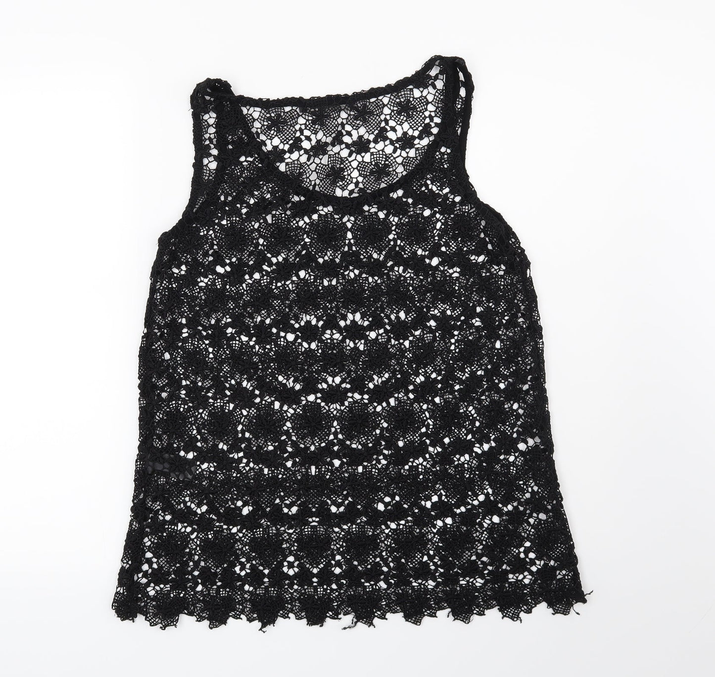 NEXT Womens Black Floral  Basic Blouse Size 8