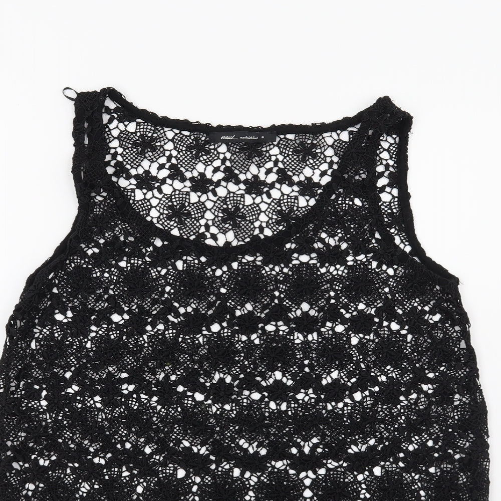 NEXT Womens Black Floral  Basic Blouse Size 8
