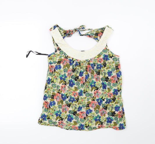 Dorothy Perkins Womens Green Floral  Basic Blouse Size 8
