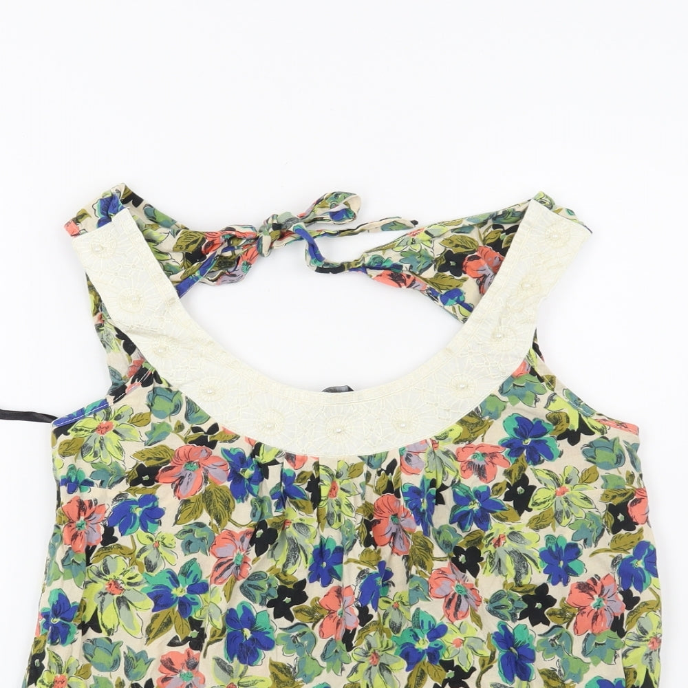 Dorothy Perkins Womens Green Floral  Basic Blouse Size 8
