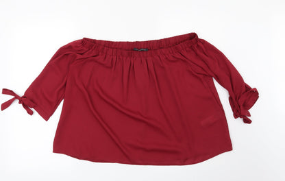 Preloved Cameo Rose Womens Red   Basic Blouse Size 10 - Front