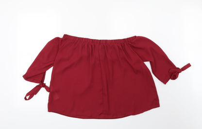 Preloved Cameo Rose Womens Red   Basic Blouse Size 10 - Back