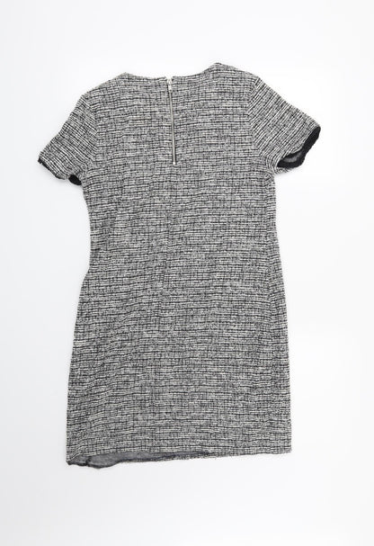 Preloved New Look Womens Black Geometric  Shift  Size 10 - Back
