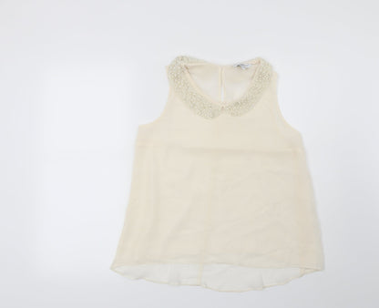 Preloved New Look Womens Beige   Basic Blouse Size 10 - Front