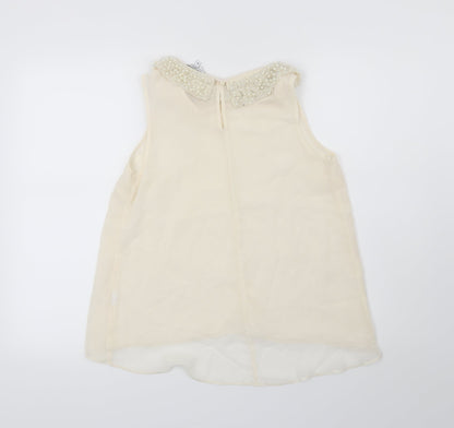 Preloved New Look Womens Beige   Basic Blouse Size 10 - Back