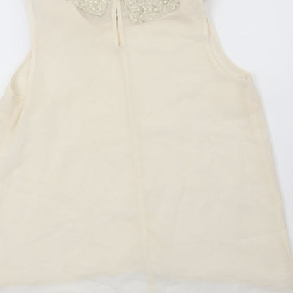 Preloved New Look Womens Beige   Basic Blouse Size 10 - Label