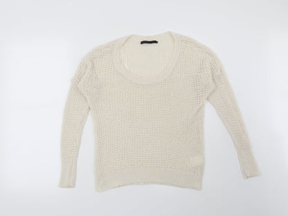 Preloved Crafted Womens Beige   Pullover Jumper Size 10 - Front