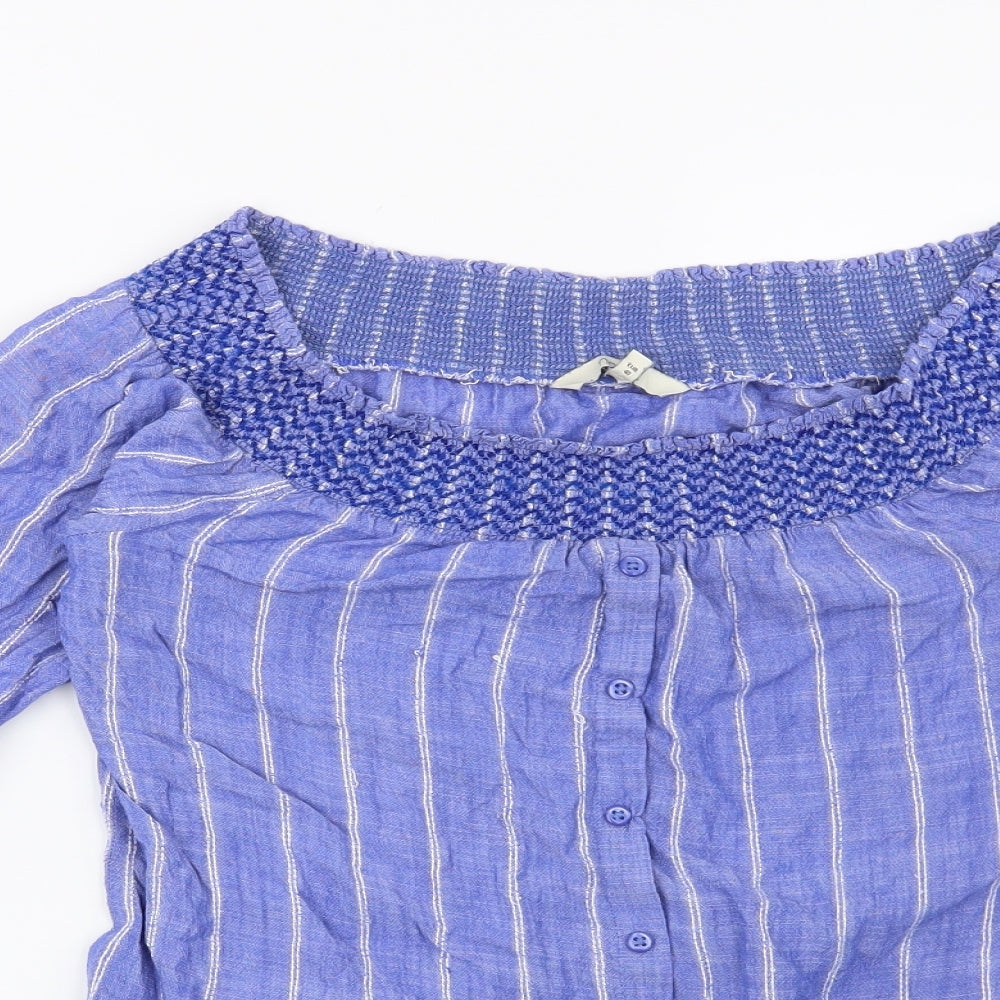 NEXT Womens Blue Striped  Basic Blouse Size 12