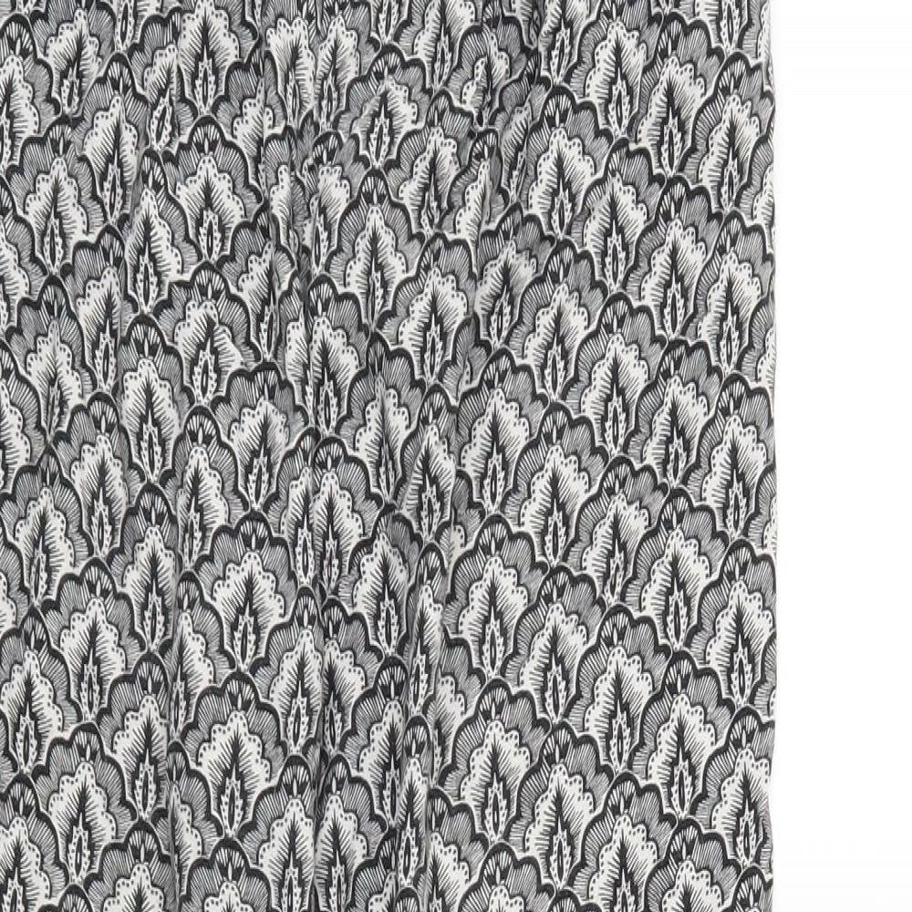 H&M Womens Black Geometric  Trousers  Size 6 L27 in