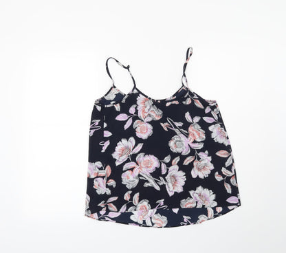 Preloved Papaya Womens Blue Floral  Basic Blouse Size 10 - Back
