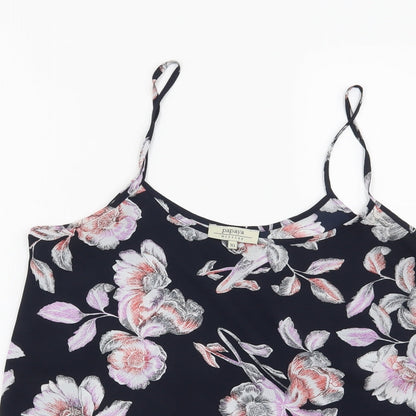 Preloved Papaya Womens Blue Floral  Basic Blouse Size 10 - Detail