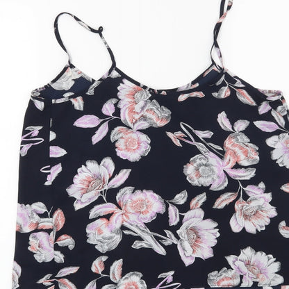 Preloved Papaya Womens Blue Floral  Basic Blouse Size 10 - Label