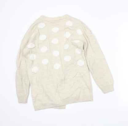 Preloved TU Womens Beige Polka Dot  Wrap Jumper Size 10 - Back