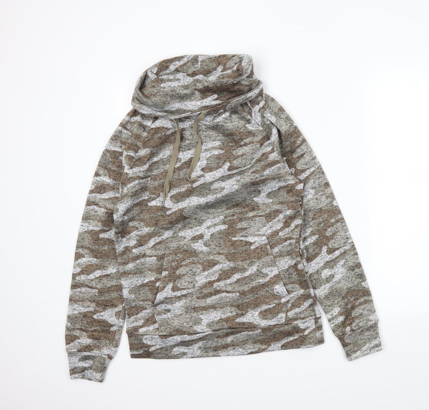 Derek Heart Womens Brown Camouflage  Pullover Jumper Size M