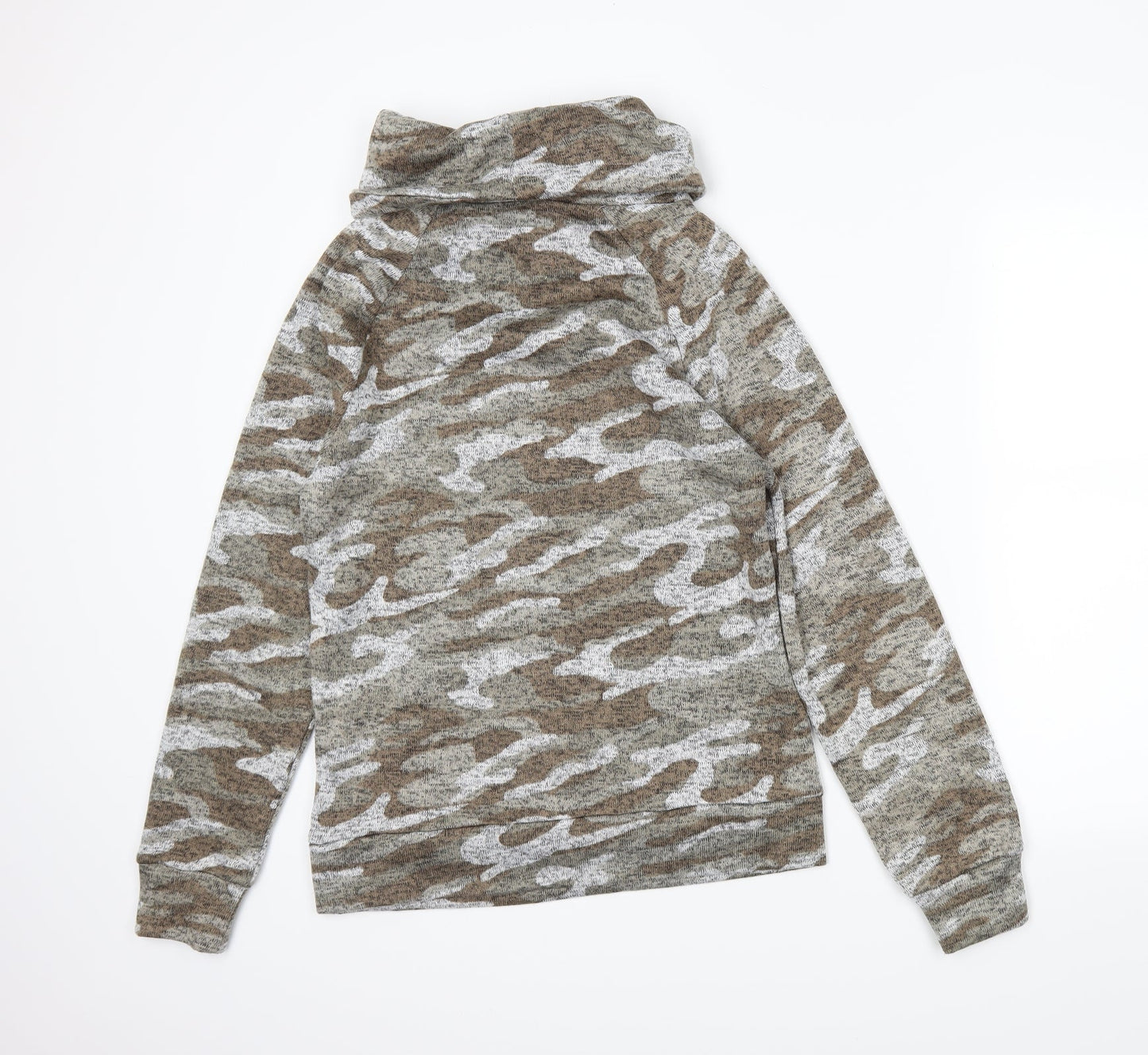 Derek Heart Womens Brown Camouflage  Pullover Jumper Size M
