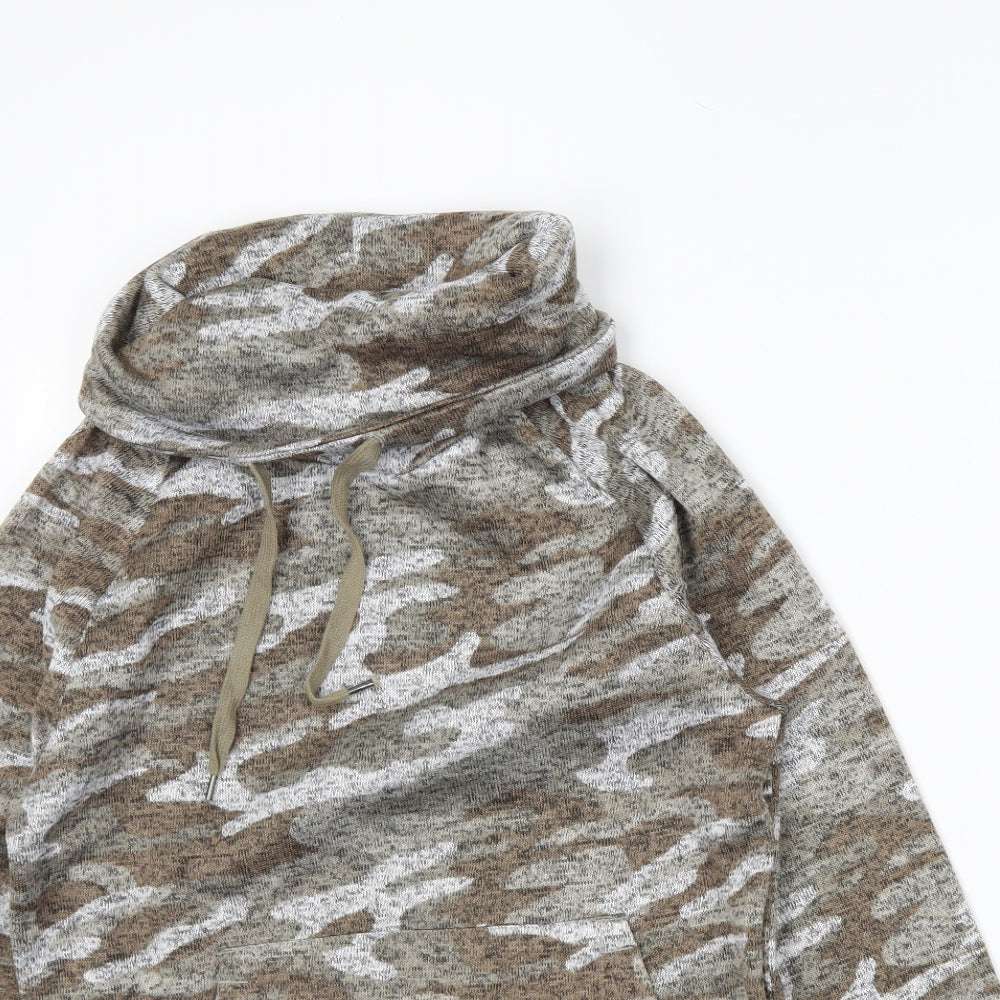 Derek Heart Womens Brown Camouflage  Pullover Jumper Size M
